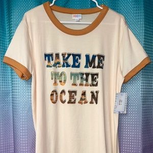 NWT Lularoe L peach ocean Liv tee shirt